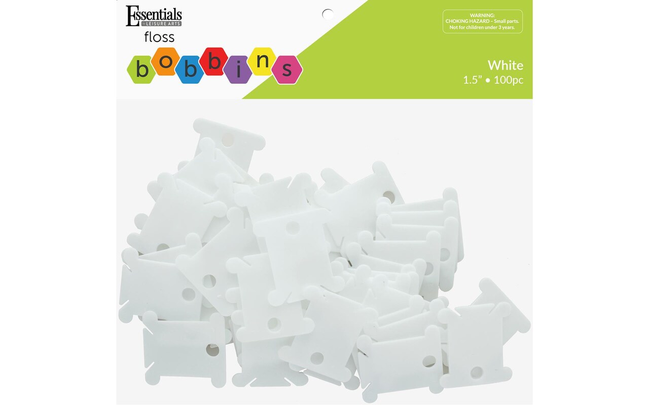 Essentials by Leisure Arts Floss Bobbins Plastic Pkg 100pc